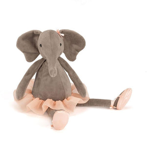 Peluche Elefante Bailarina de la marca Jellycat.&nbsp;Esta elefantita cree que todos pueden bailar!&nbsp;Esta peque&ntilde;a estrella suave tiene un precioso tutu de melocoton y zapatos de saten perfectamente atados.&nbsp;Asi que si eres un mini Pavlova o un Billy Elliot, &iexcl;esta bailarina te encantara!&nbsp;No encontraras peluches mas suaves y de mejor calidad que Jellycat.