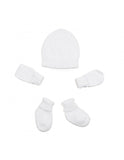 CONJUNTO GORRO, MANOPLAS Y PEUCOS BLANCO